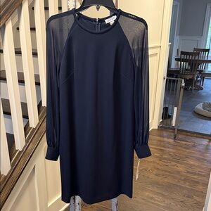 Calvin Klein Navy Long Sleeve Dress